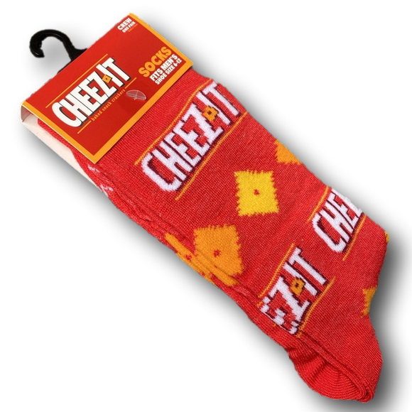 3/$20 Cheez It Crackers Logo Funny Novelty Crew Socks - NWT - Picture 3 of 3